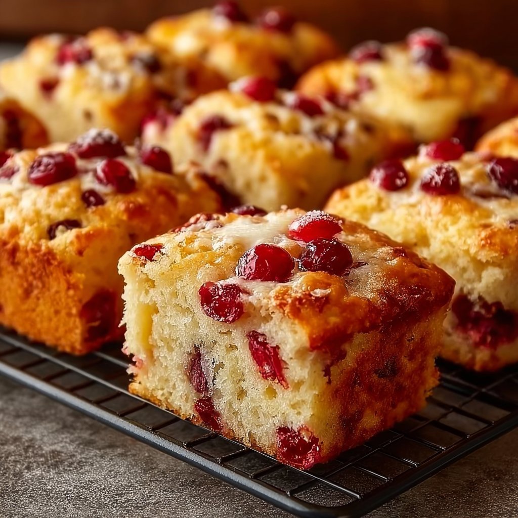 Cranberry Orange Soft Morning Muffin Squares