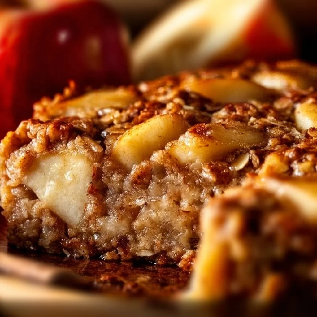 Delicious oatmeal apple breakfast bake served in a dish