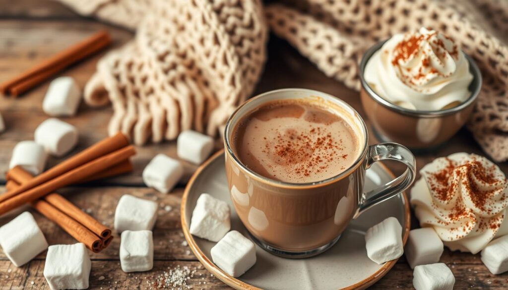 Chocolat chaud avec accompagnements gourmands