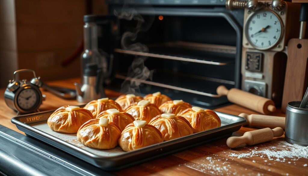 Cuisson des pains au chocolat