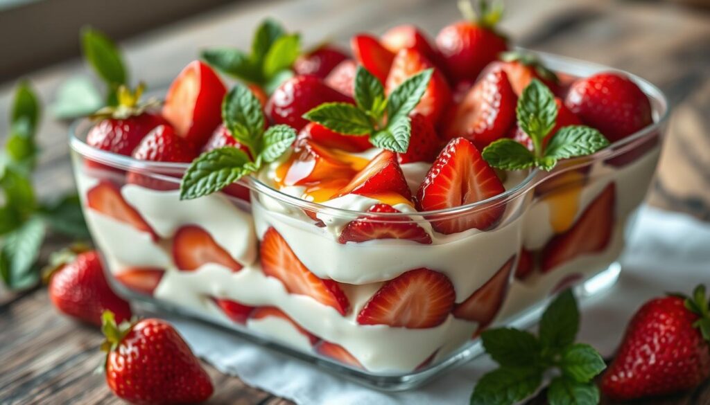 Dessert mascarpone aux fraises