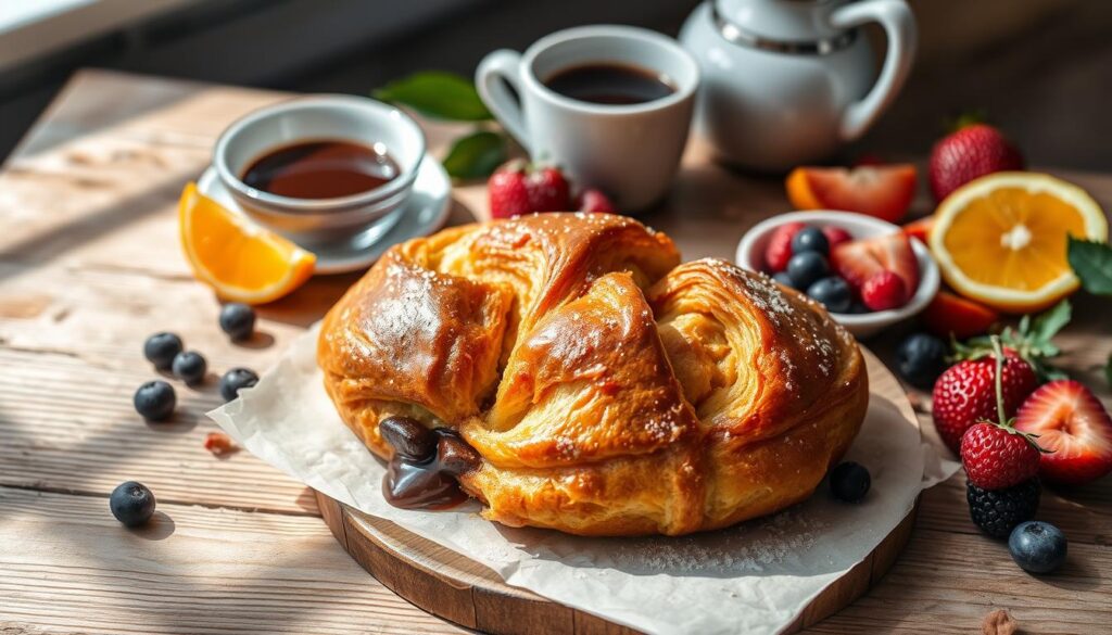 Pain au chocolat avec accompagnements