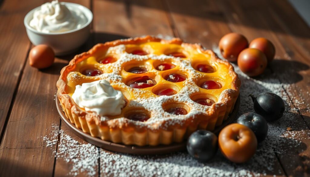 Tarte aux mirabelles avec accompagnement