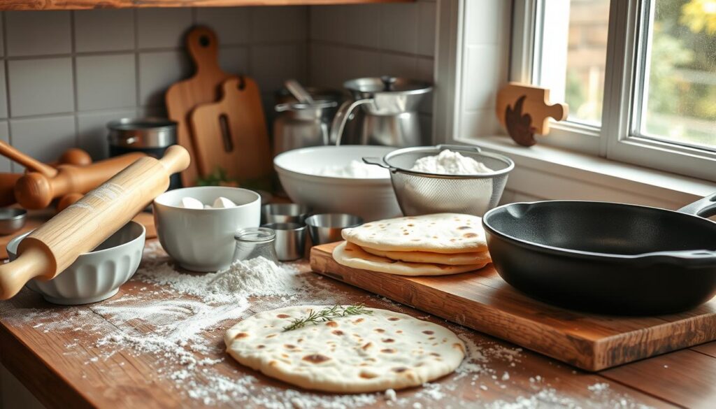 Ustensiles pour préparation de naan